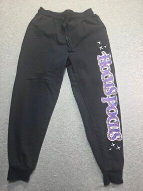 Disney Hocus Pocus Jogger Sweatpants Black Purple Graphic girls Size M 7-9